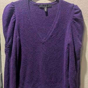 White House Black Market Purple Knit Top